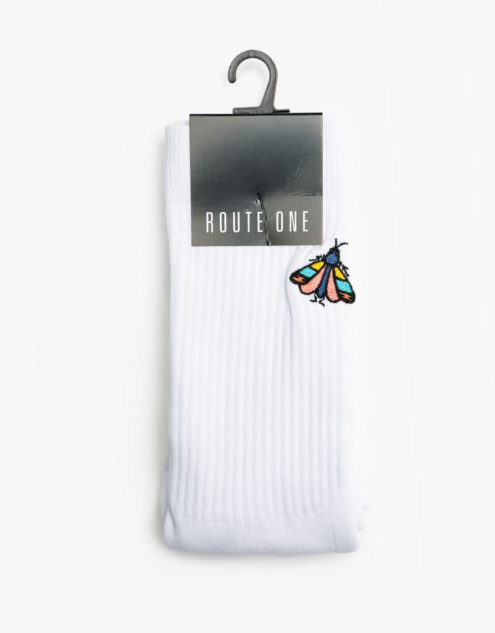 Route One Moth Socks - White