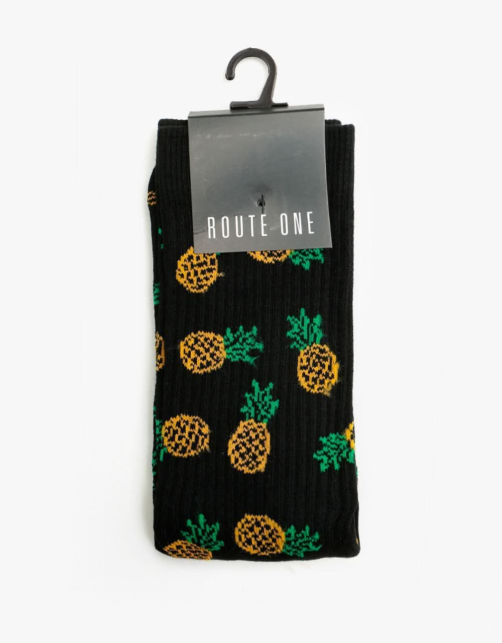 Route One Pineapples Socks - Black