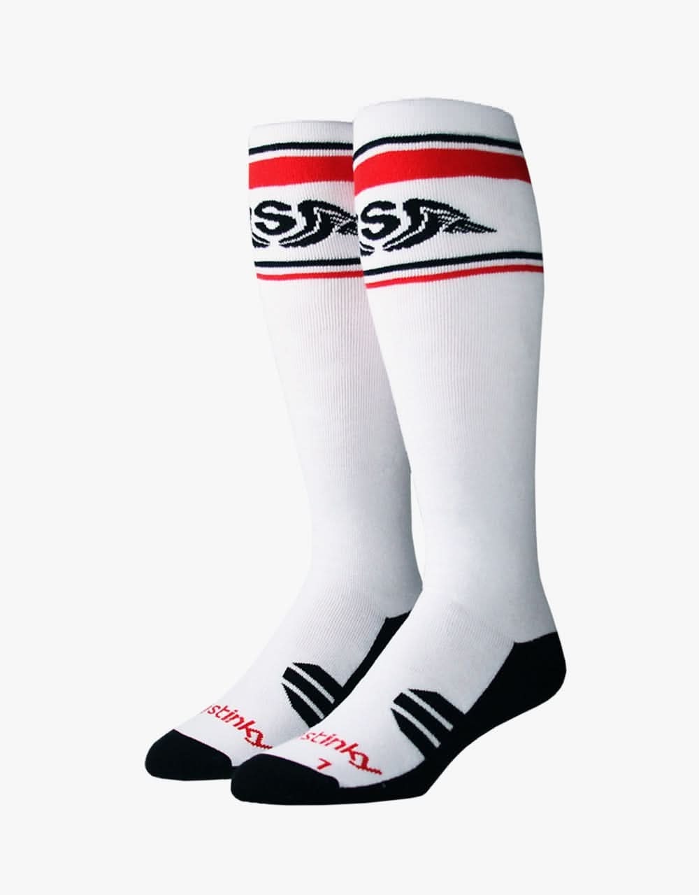 Stinky Wings Snow Snowboard Socks - White/Red