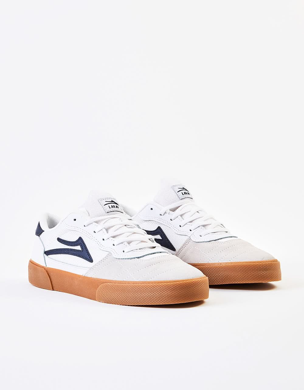 Lakai Cambridge Skate Shoes - White/Navy Suede