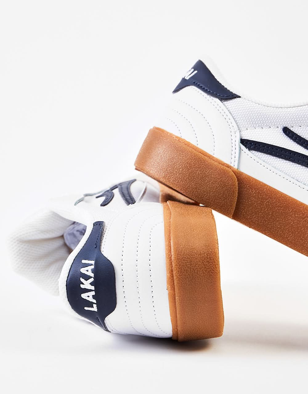 Lakai Cambridge Skate Shoes - White/Navy Suede