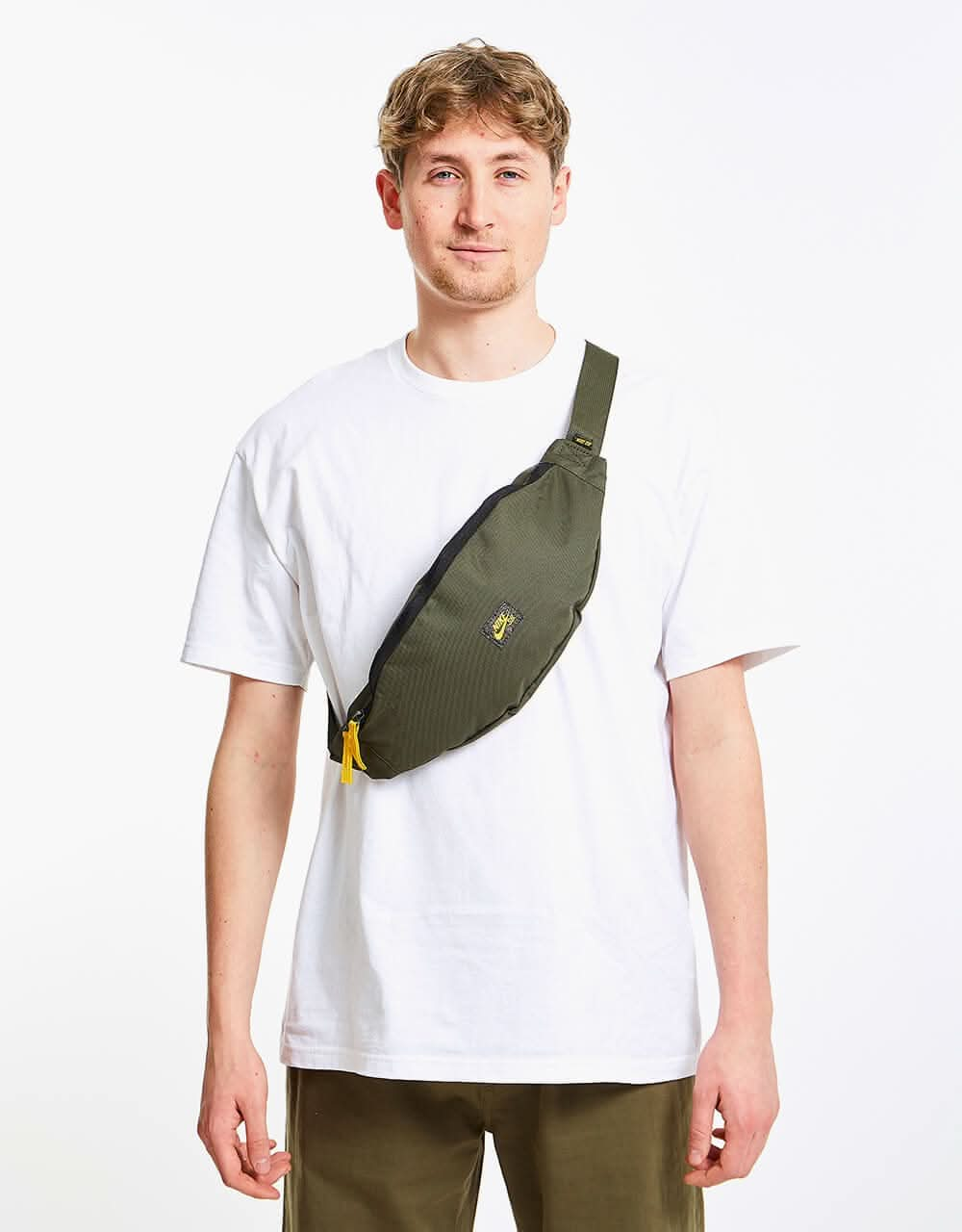 Nike SB Heritage Cross Body Bag - Cargo Khaki/Black/Dark Sulfur