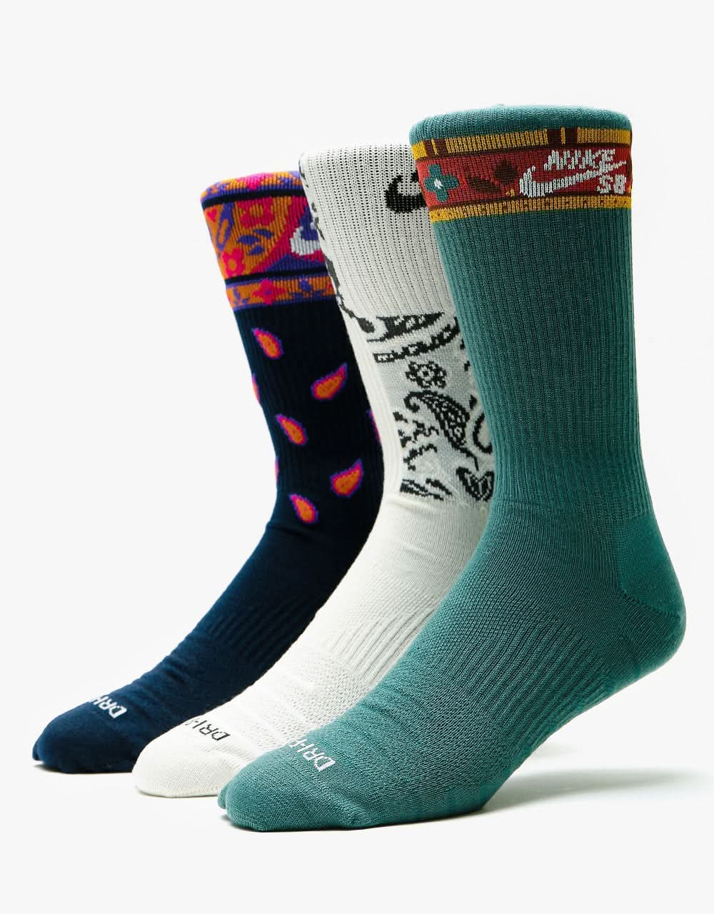 Nike SB Everyday Max Lightweight Socks 3 Pack - Paisley Multi