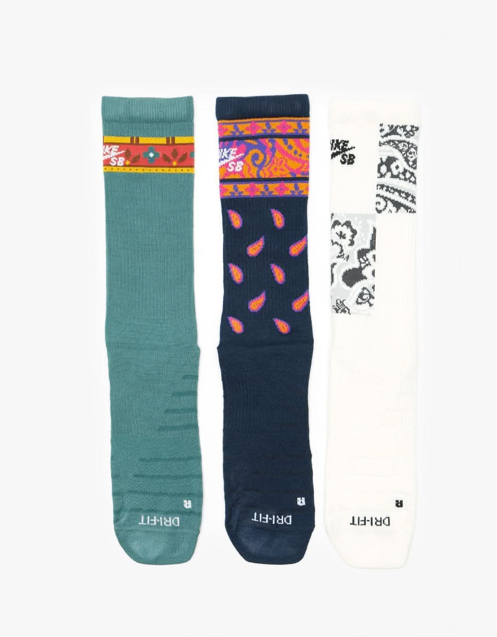 Nike SB Everyday Max Lightweight Socks 3 Pack - Paisley Multi