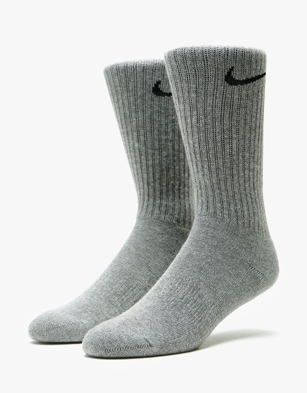 Nike SB Everyday Cushioned Socks 3 Pack - Black/White/Heather Grey