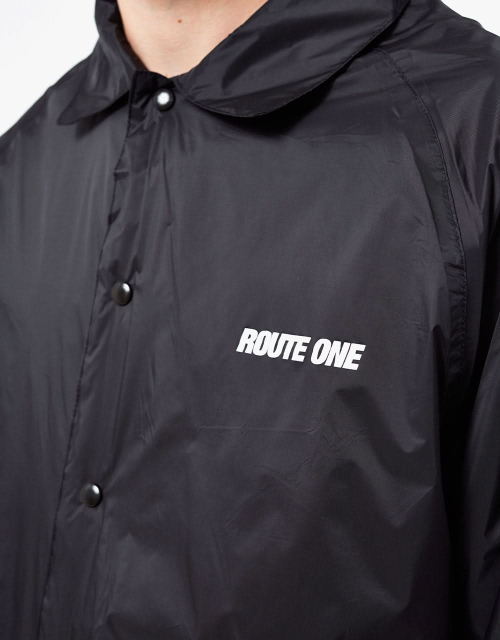 Route One Klassische Coach-Jacke – Schwarz