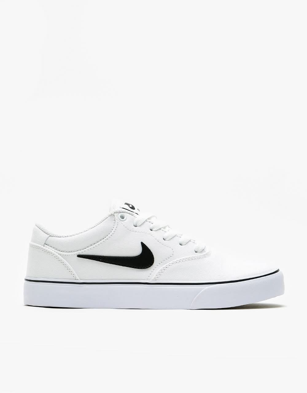 Nike SB Chron 2 zapatos de skate de lona - Blanco/Negro-Blanco