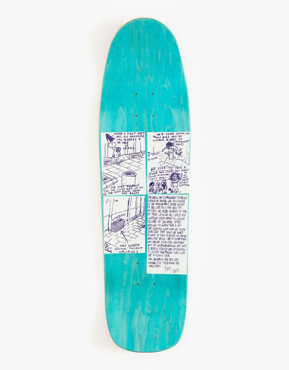 Heroin Jay Green 'Manchester 1988' Skateboard Deck - 8.88”