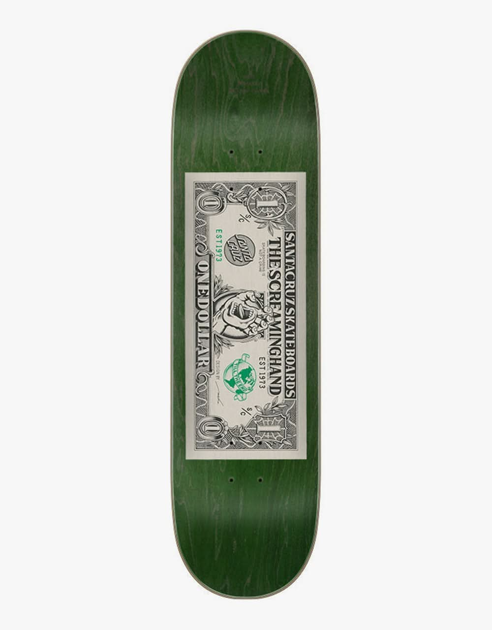 Santa Cruz Dollar Hand Skateboard Deck - 8.25"