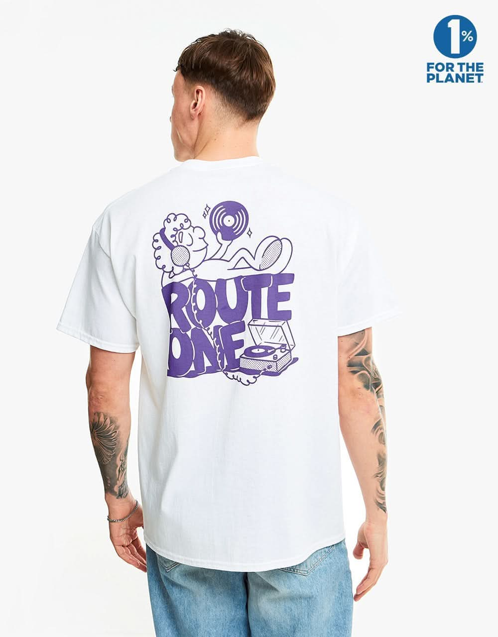 Route One Face The Music T-Shirt - White