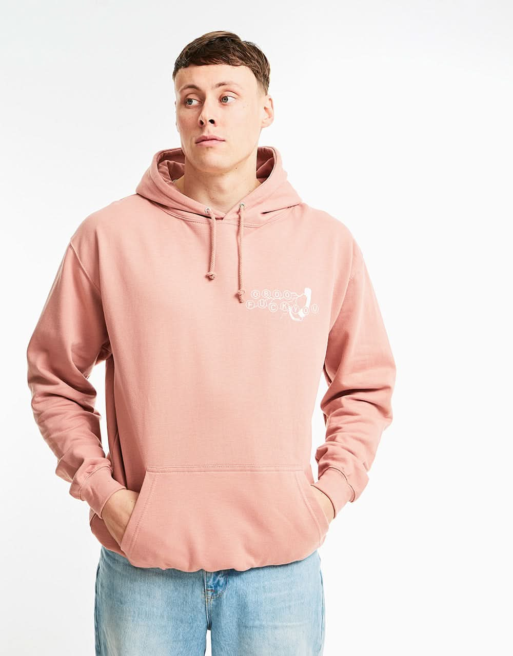 Route One 0800-FU Pullover Hoodie - Dusty Pink