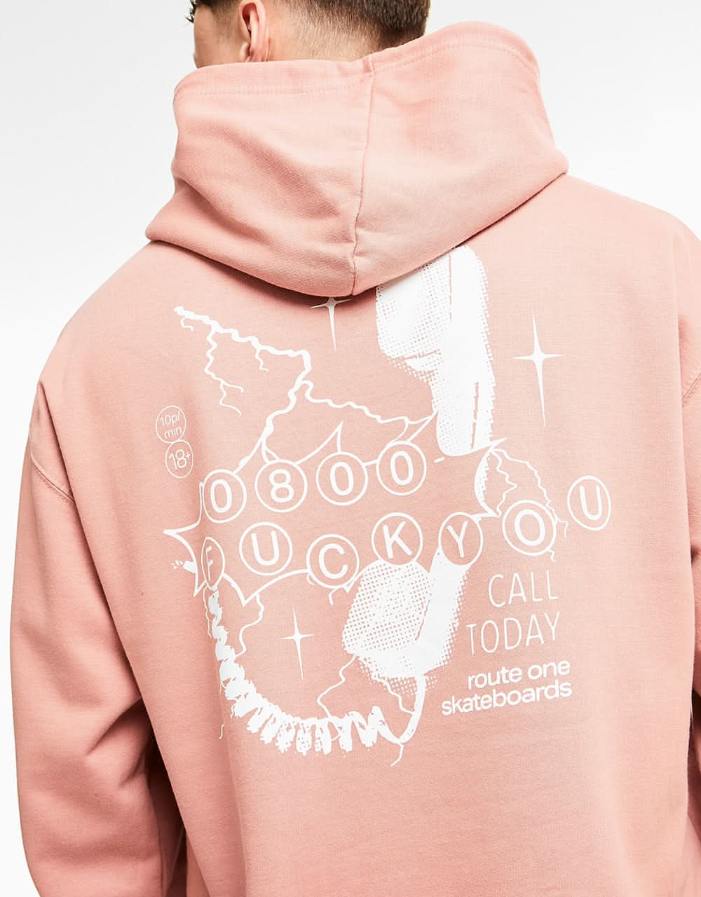 Route One 0800-FU Pullover Hoodie - Dusty Pink