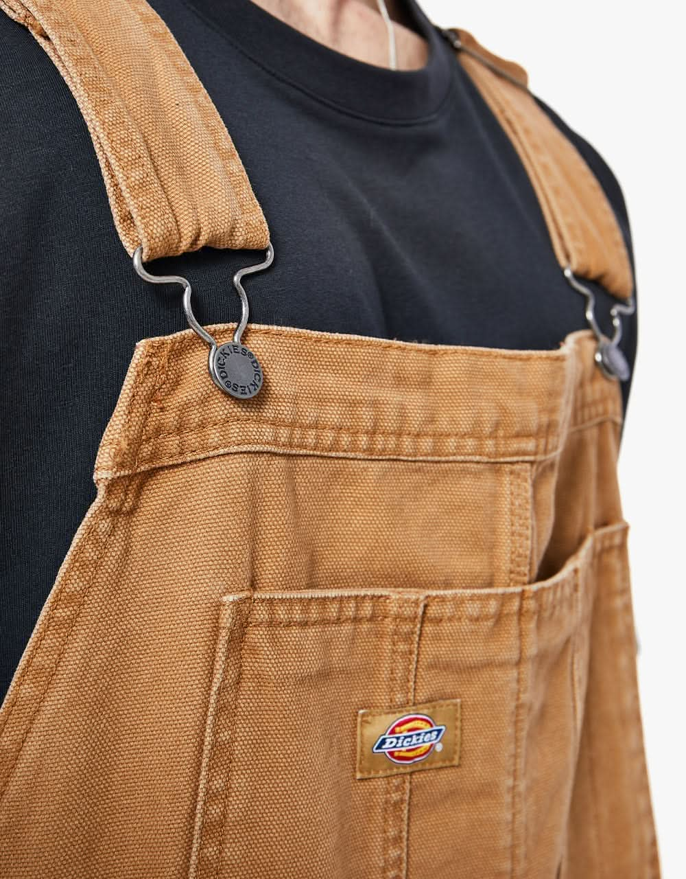 Dickies Duck Canvas Classic Bib  - Stone Washed Brown Duck