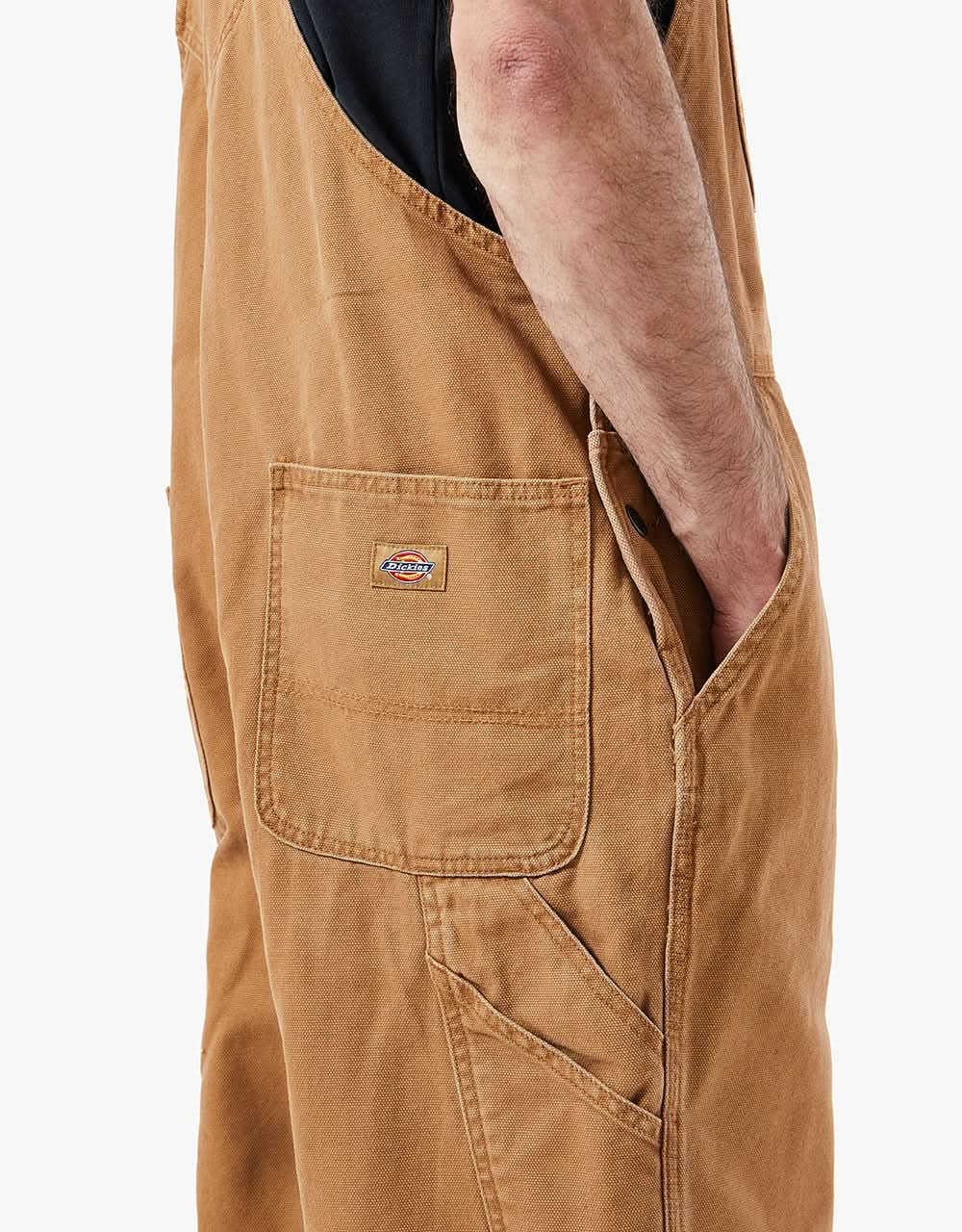 Dickies Duck Canvas Classic Bib  - Stone Washed Brown Duck