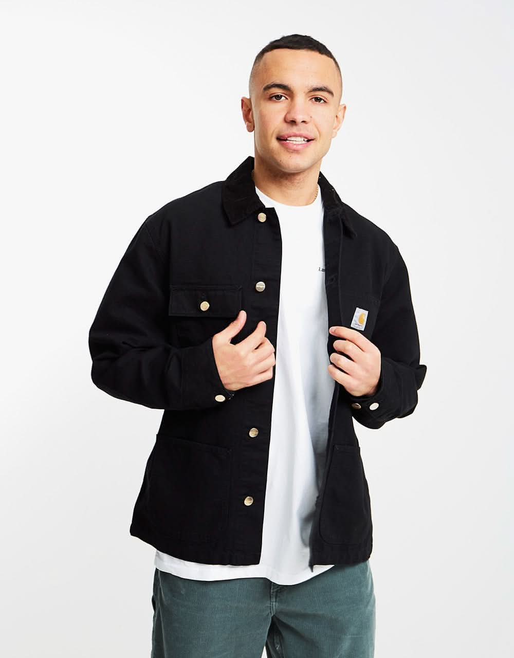 Carhartt WIP Michigan Chore Coat - Black/Black (Rinsed)