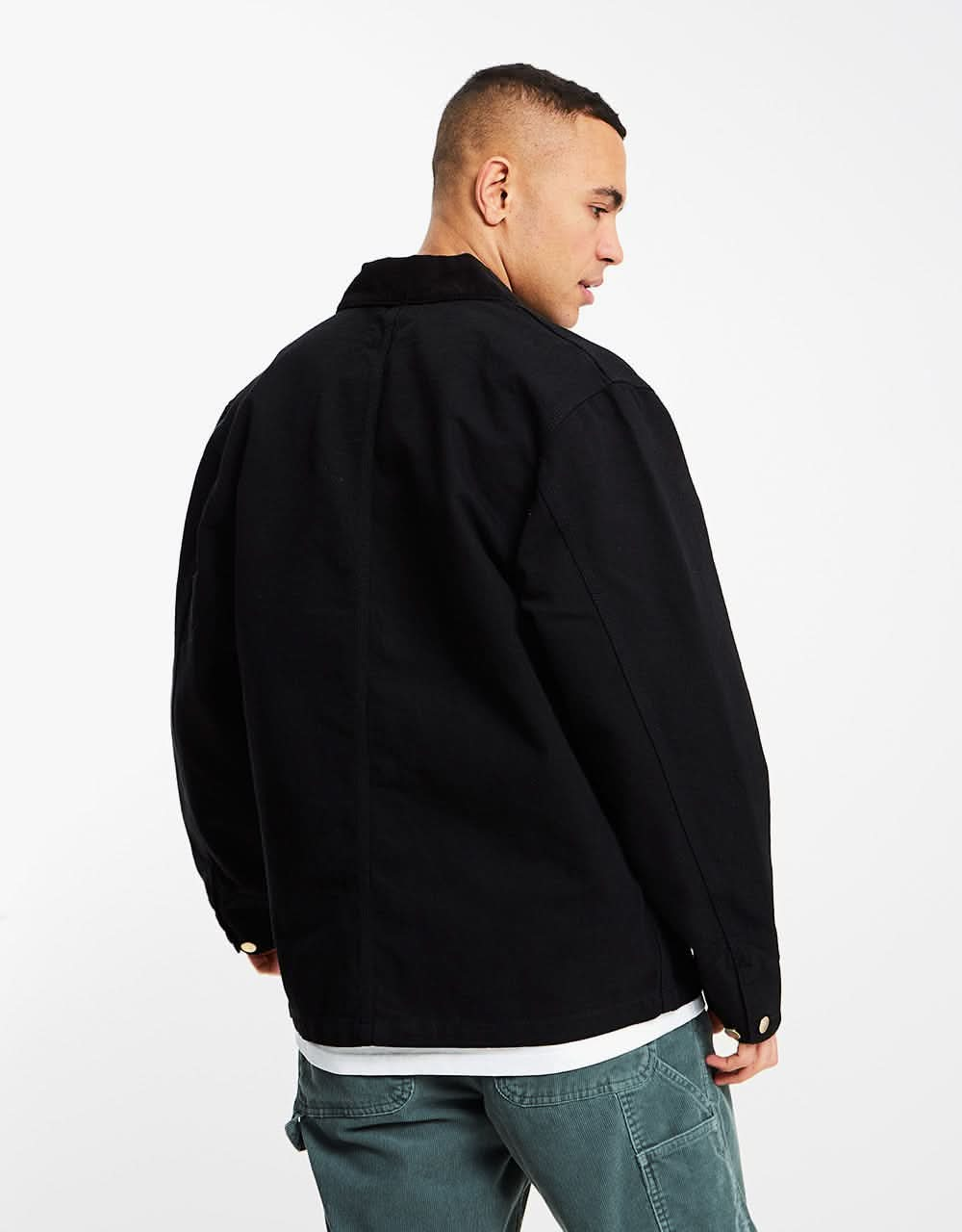 Carhartt WIP Michigan Chore Coat - Black/Black (Rinsed)