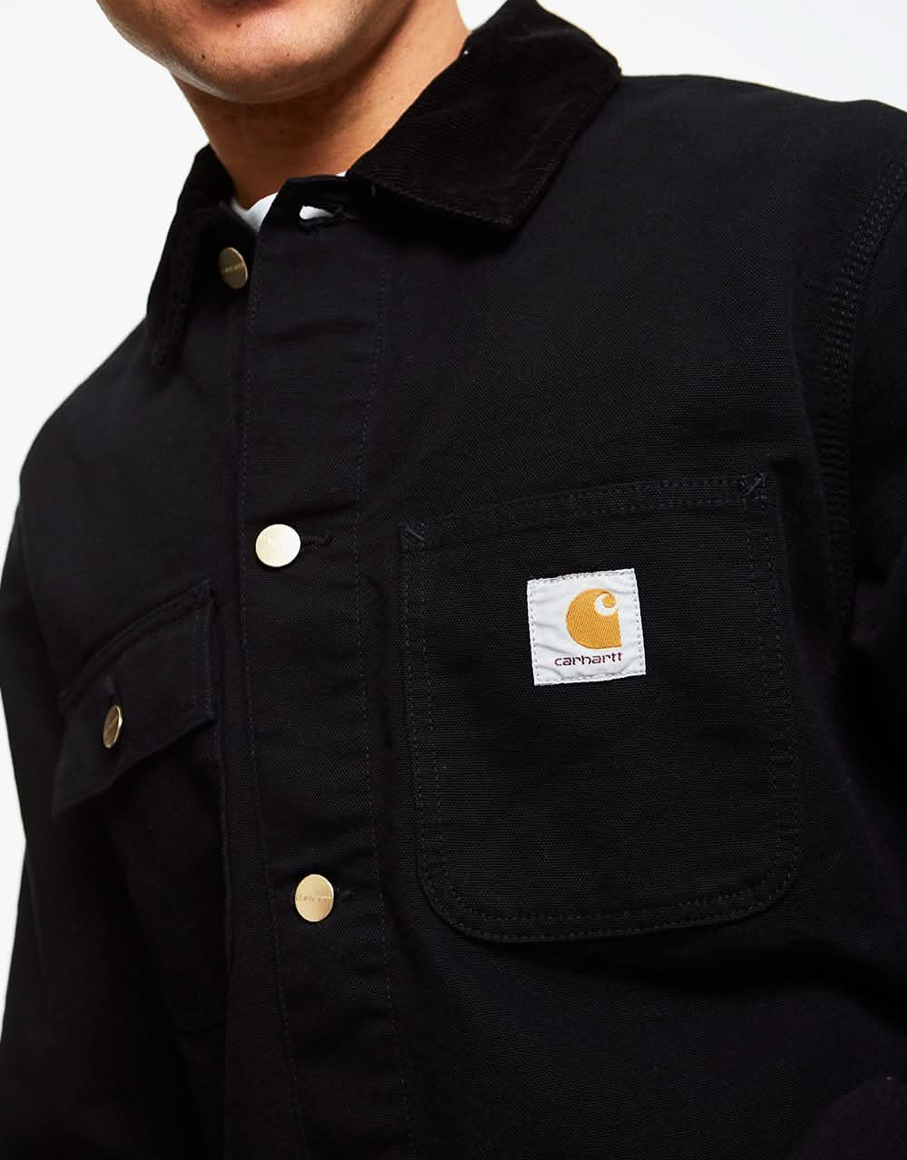 Carhartt WIP Michigan Chore Coat - Black/Black (Rinsed)