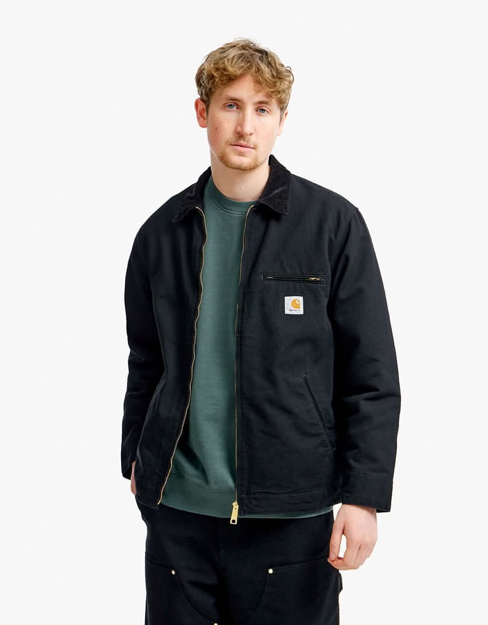 Carhartt WIP Detroit Jacket - Black/Black (Rinsed)