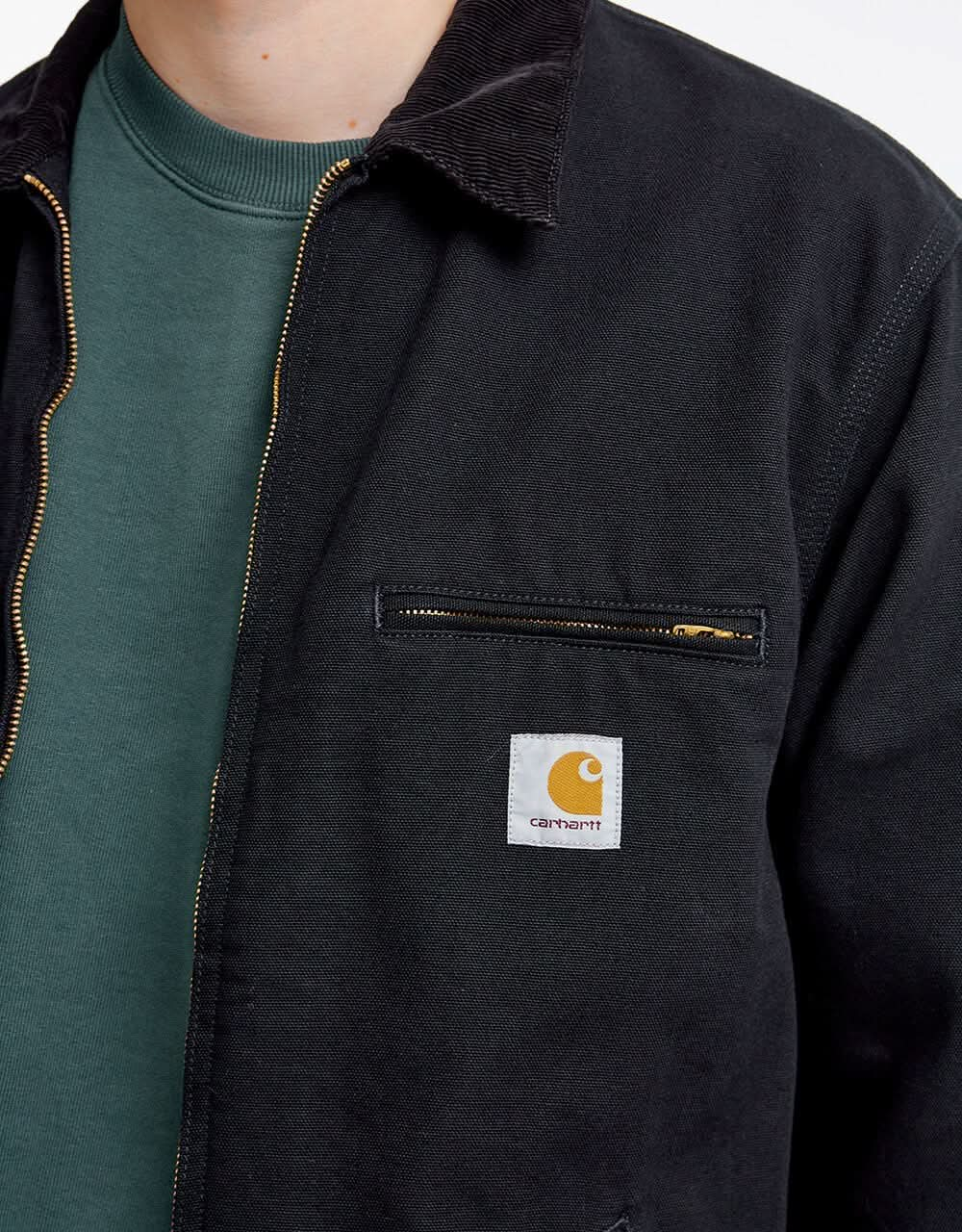 Carhartt WIP Detroit Jacket - Black/Black (Rinsed)