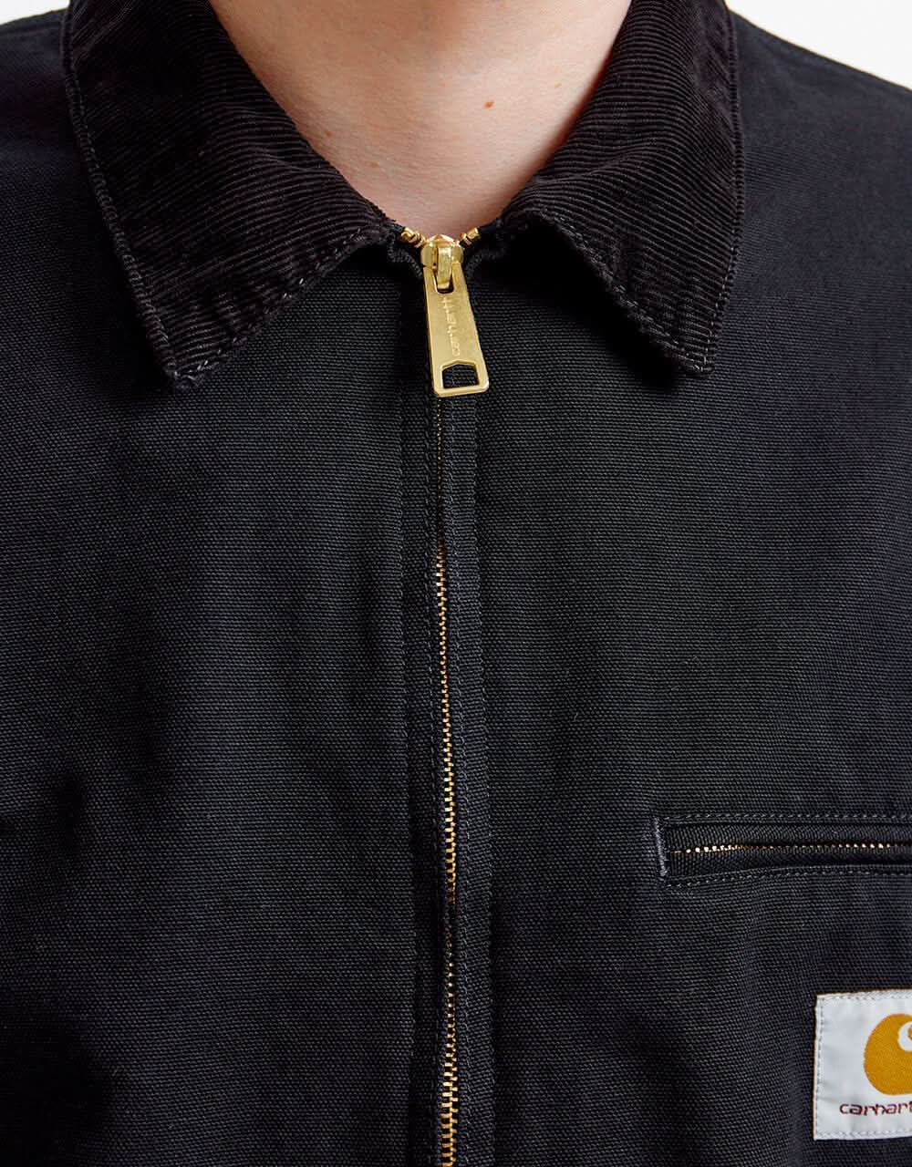 Carhartt WIP Detroit Jacket - Black/Black (Rinsed)