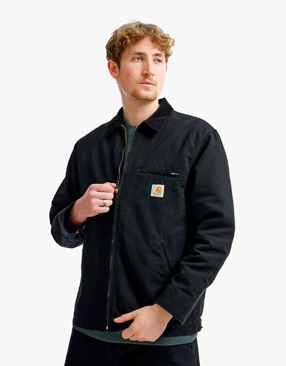 Carhartt WIP Detroit Jacket - Black/Black (Rinsed)