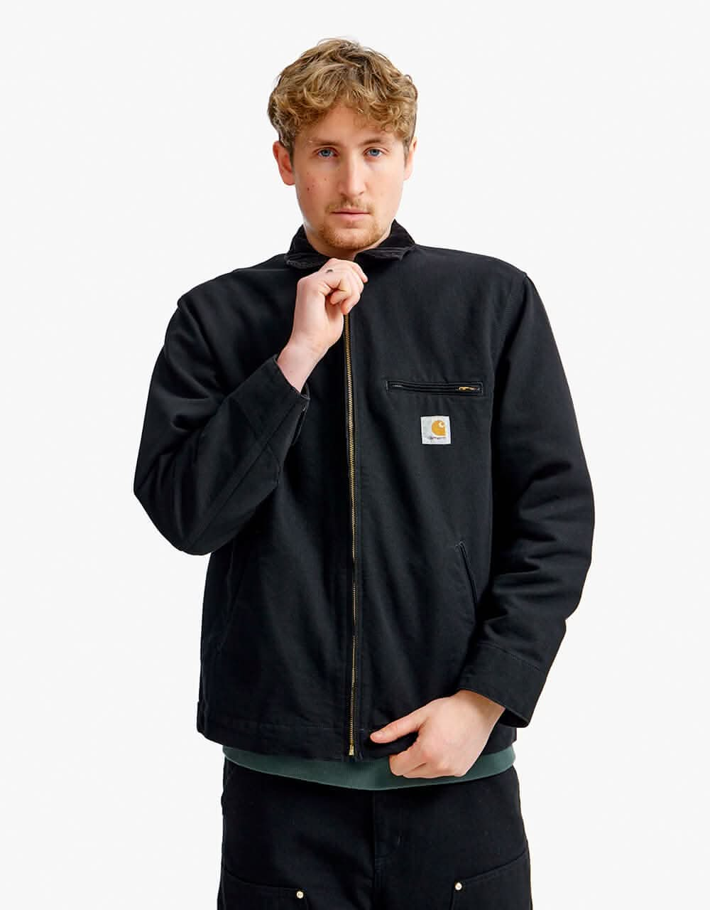 Carhartt WIP Detroit Jacket - Black/Black (Rinsed)