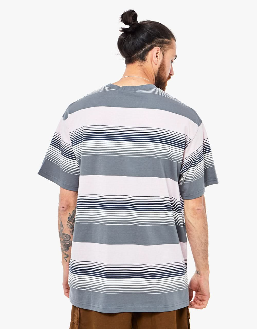 Carhartt WIP S/S Hanmore T-Shirt - Hanmore Stripe: Shiver