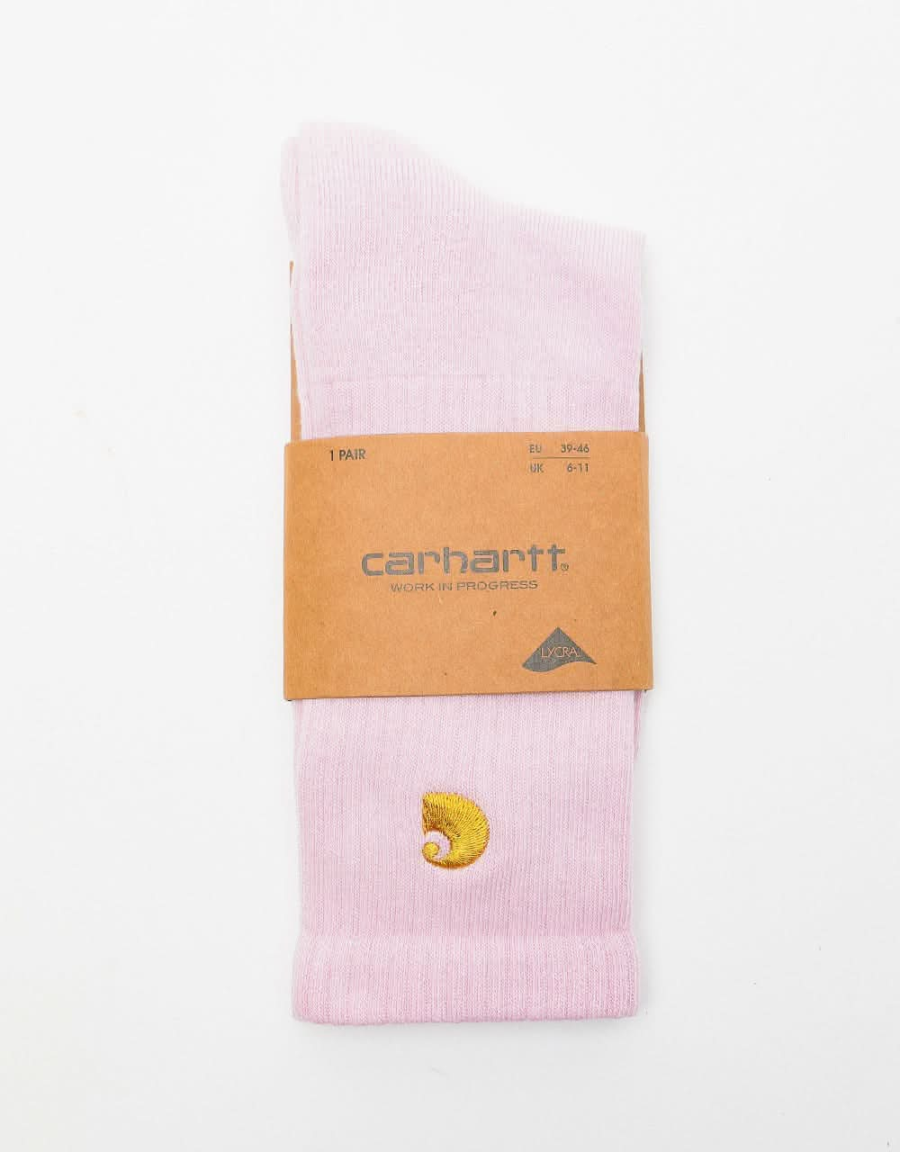 Carhartt WIP Chase Socks - Pale Quartz/Gold