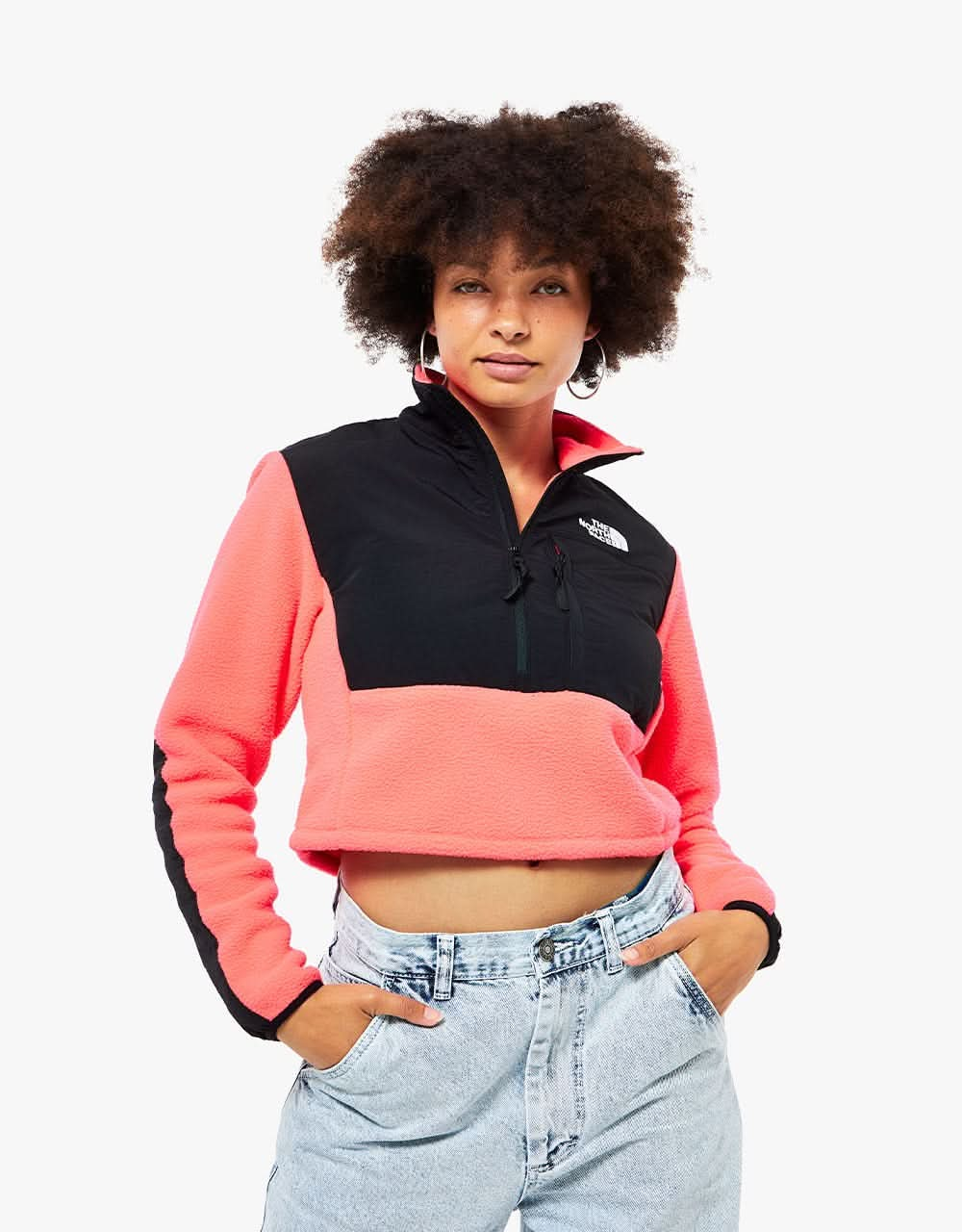 The North Face Womens Crop Denali - Brilliant Coral