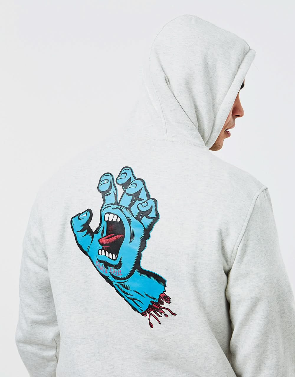 Santa Cruz Screaming Hand Chest Pullover Hoodie - Athletic Heather