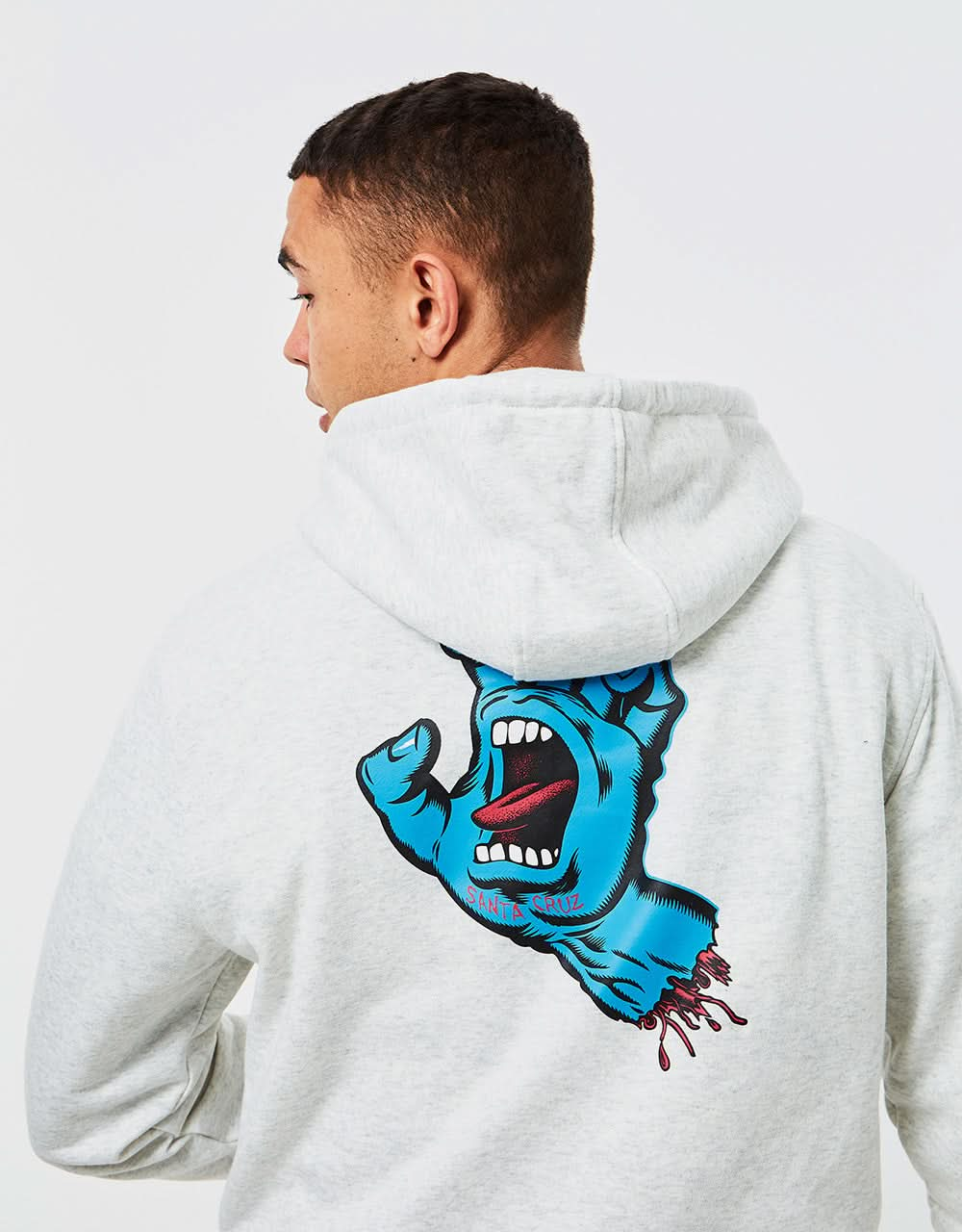 Santa Cruz Screaming Hand Chest Pullover Hoodie - Athletic Heather