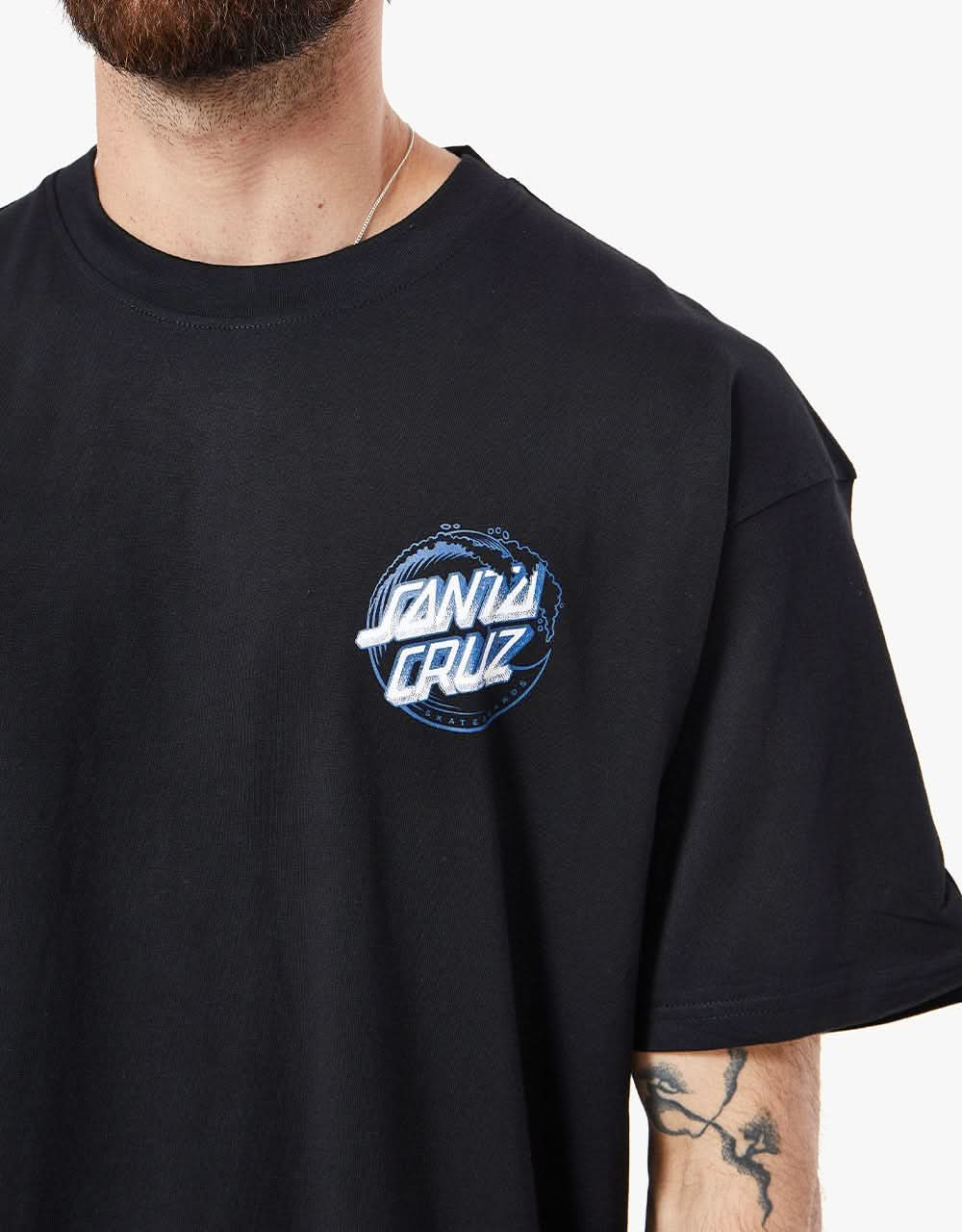 Santa Cruz Stipple Wave Dot T-Shirt - Black