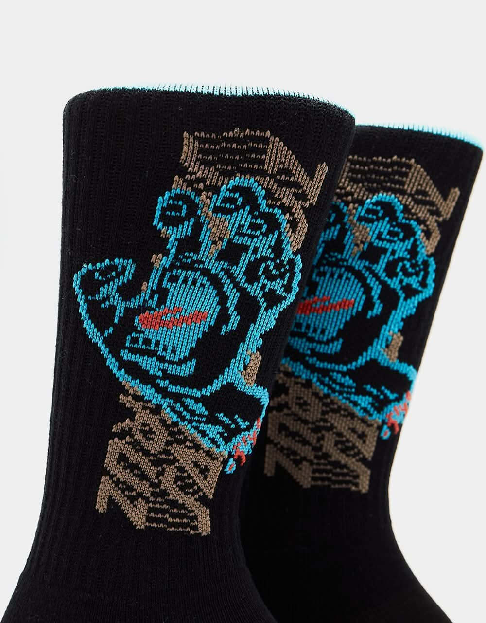 Santa Cruz Split Strip Hand Socks - Black