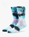 Santa Cruz Screaming Hand Tie Dye Socks - Black Tie Dye