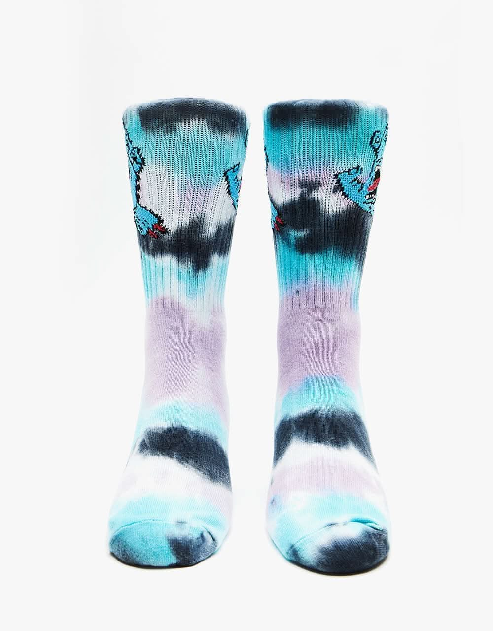 Santa Cruz Screaming Hand Tie Dye Socks - Black Tie Dye