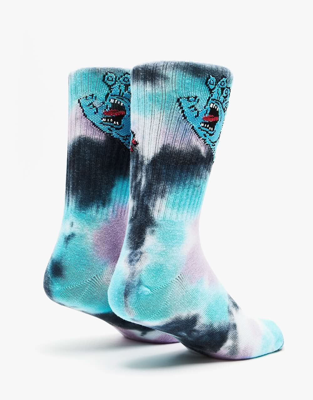 Santa Cruz Screaming Hand Tie Dye Socks - Black Tie Dye