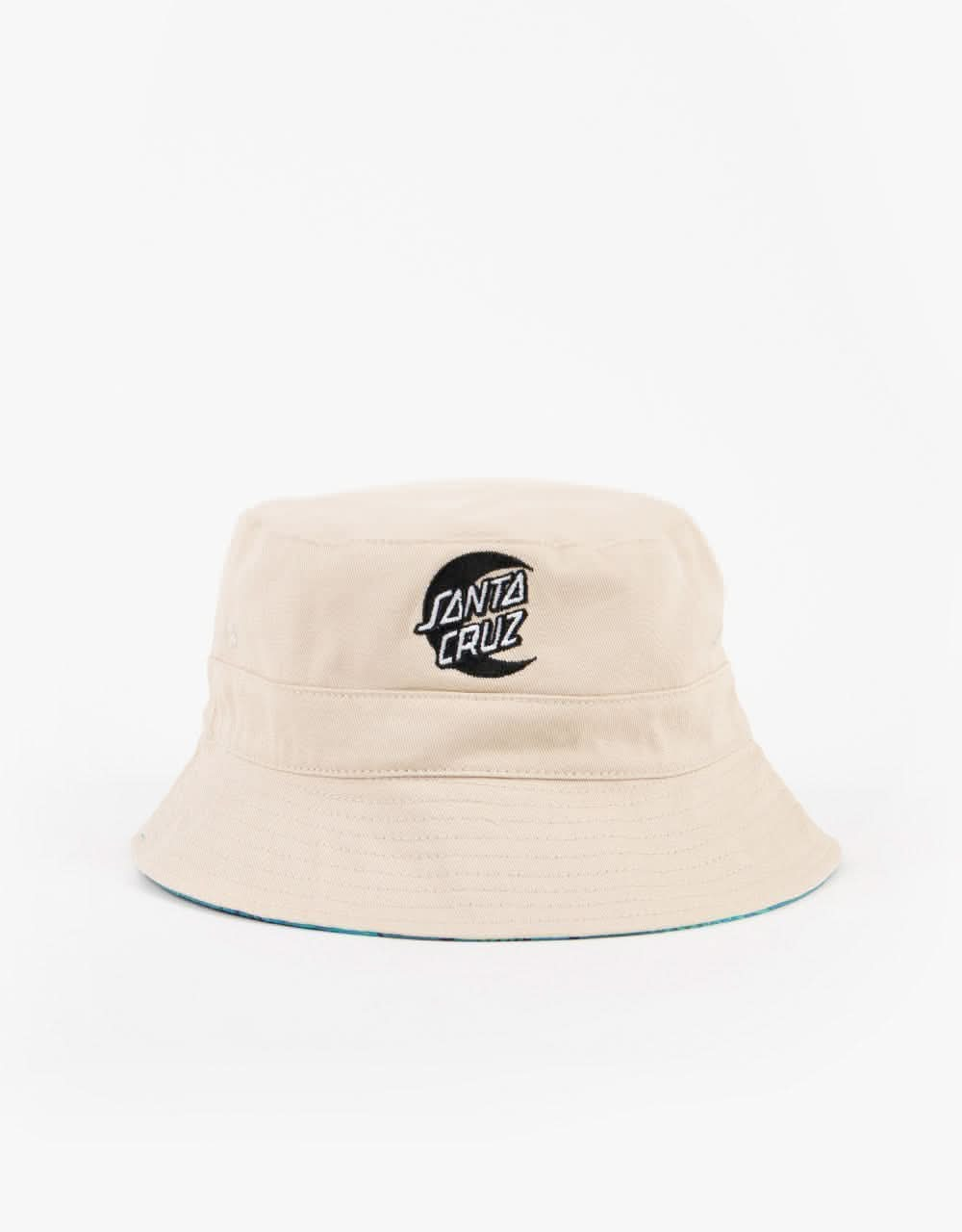 Santa Cruz Organic Cabana Reversible Bucket Hat - Off White/Blue Cabana