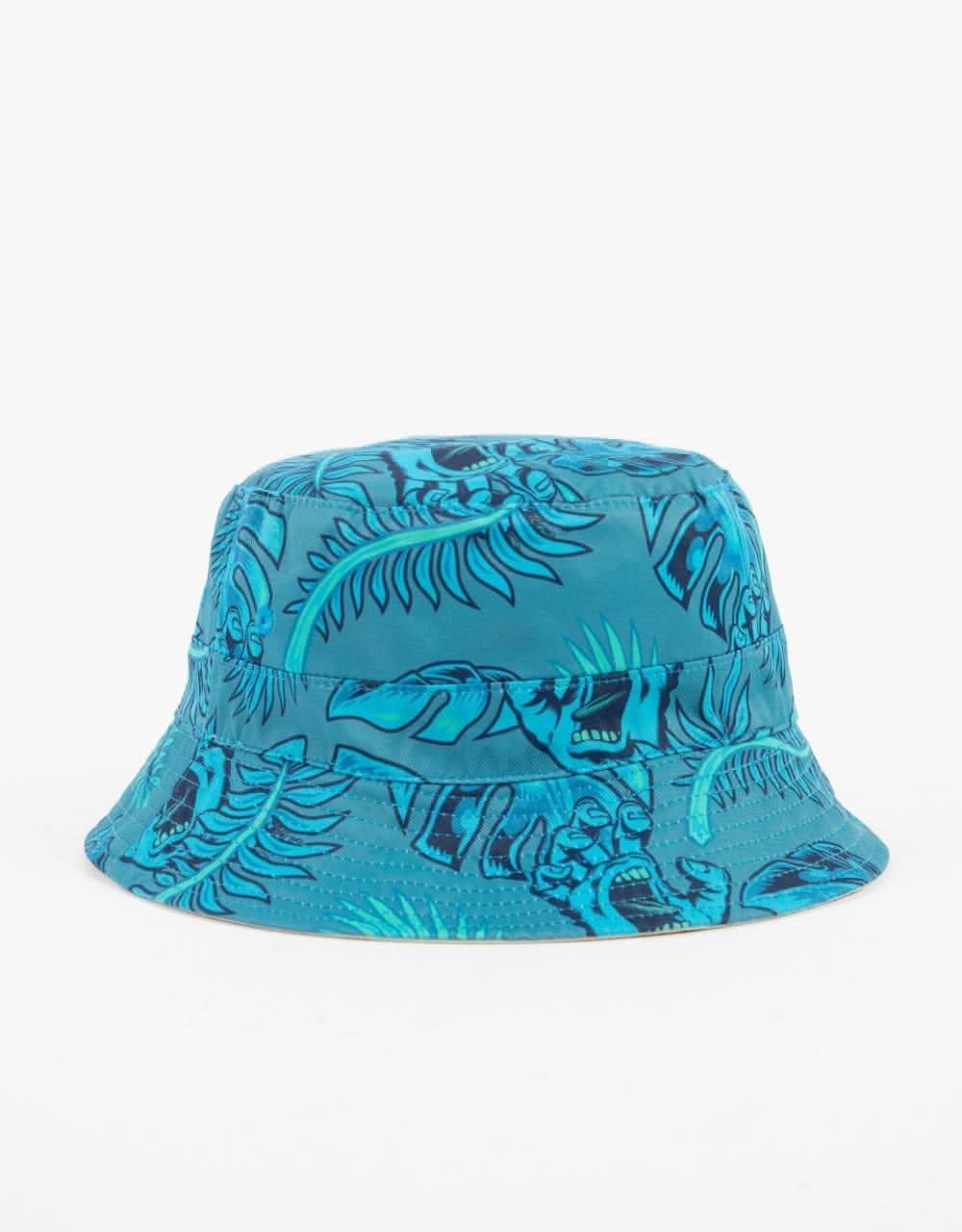 Santa Cruz Organic Cabana Reversible Bucket Hat - Off White/Blue Cabana