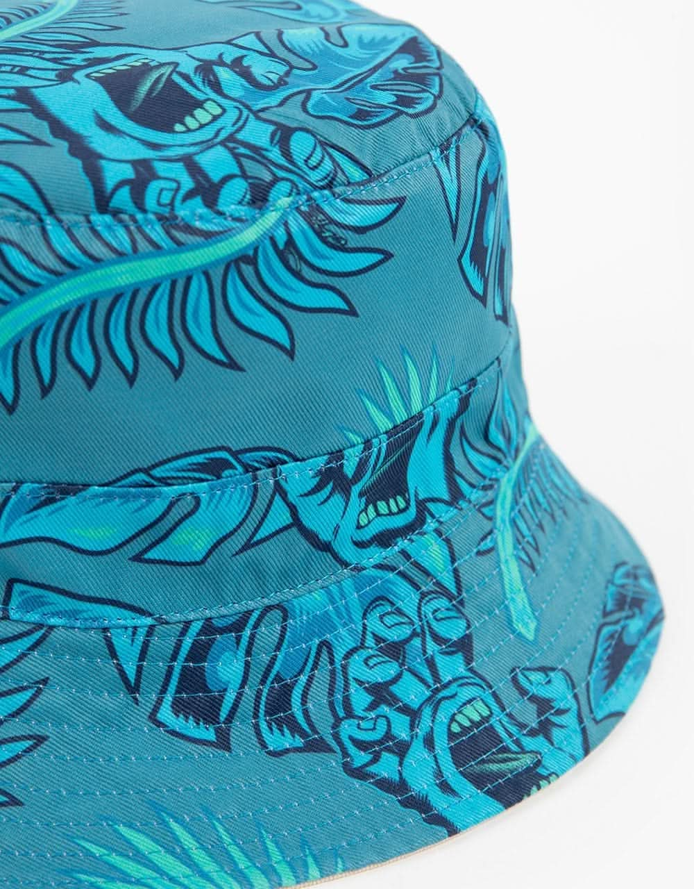 Santa Cruz Organic Cabana Reversible Bucket Hat - Off White/Blue Cabana