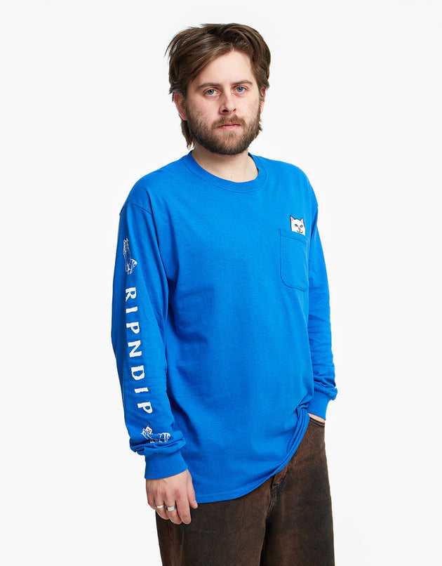 RIPNDIP T-Shirt L/S Lord Nermal Pocket - Royal