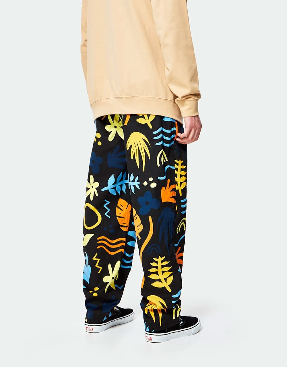 Route One Organic Baggy Pants - Tropical Black