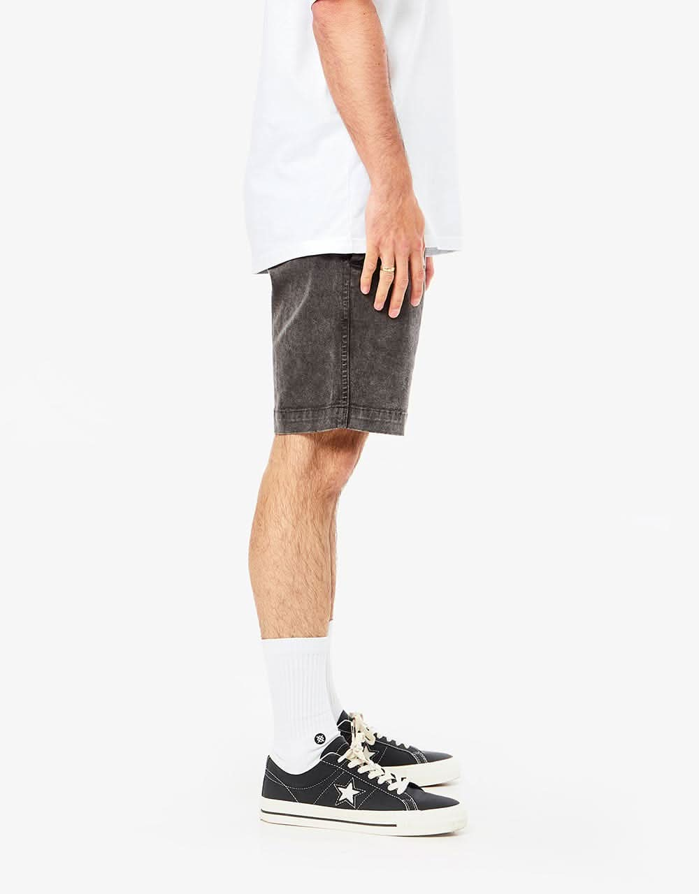 Route One Strike Wash Pool Shorts - Black