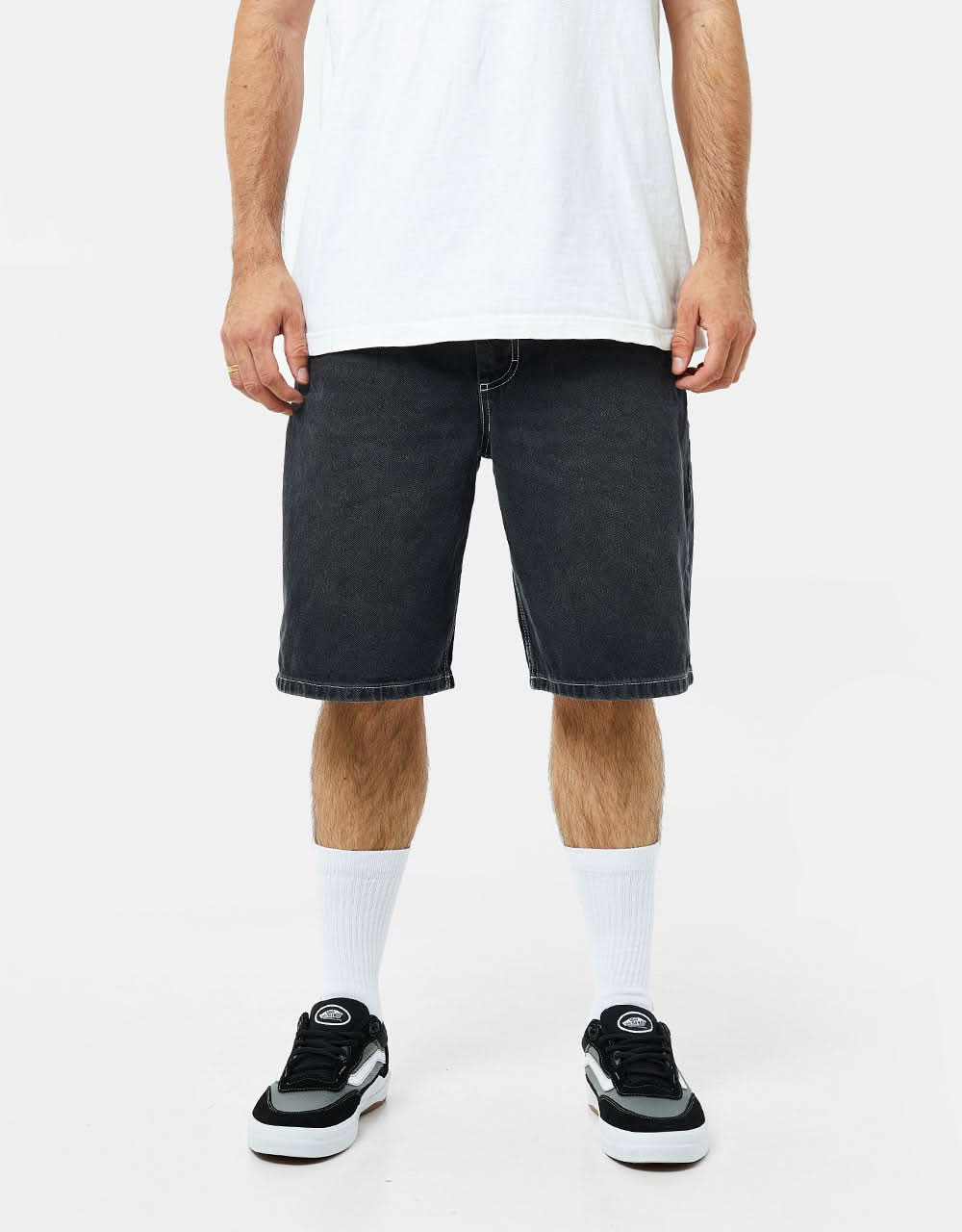 Route One Super Baggy OG Denim Shorts - Washed Black