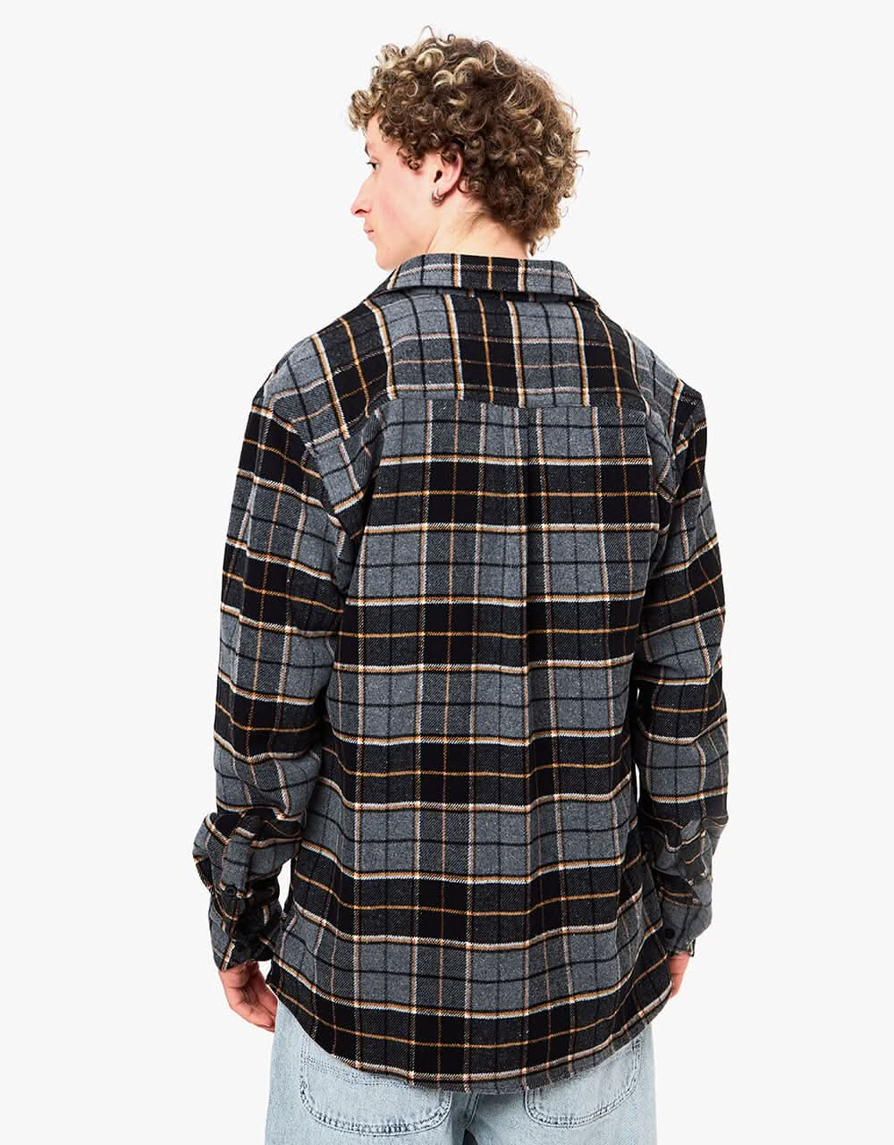 Route One Aran Flannel Shirt - Black/Charcoal