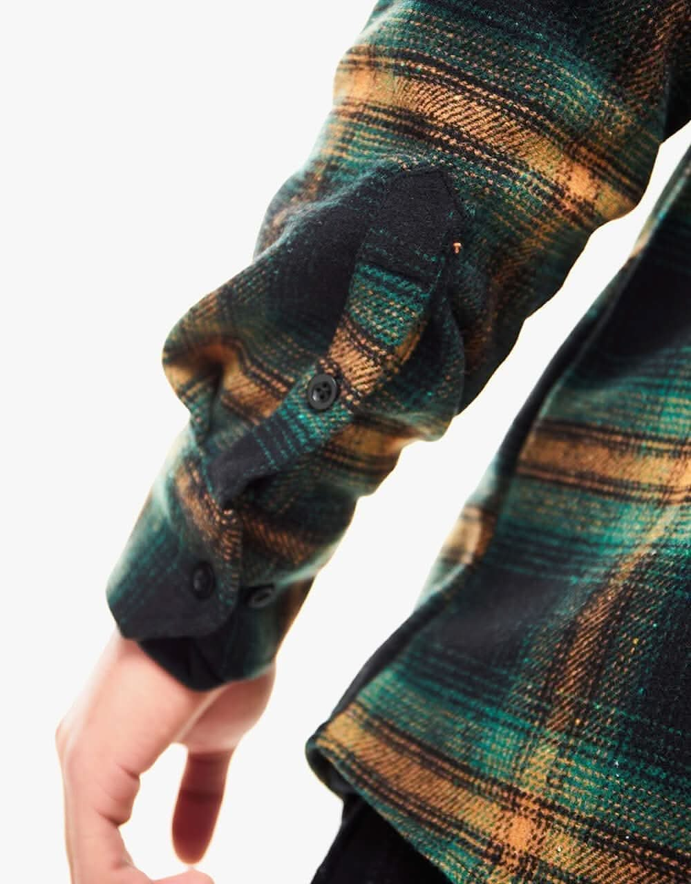 Route One Glyder Flannel Shirt - Sacramento/Forest Green