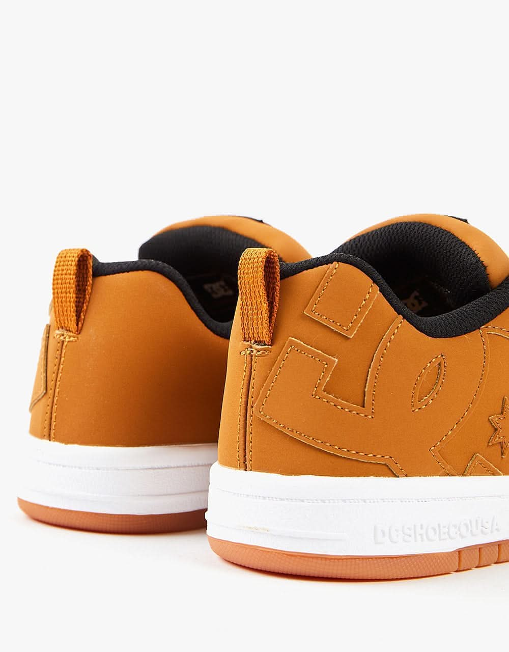 DC Court Graffik Kids Skate Shoes - Wheat/White