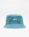 Stüssy Washed Stock Bucket Hat - Laguna Blue