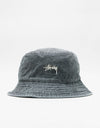 Stüssy Washed Stock Bucket Hat - Charcoal