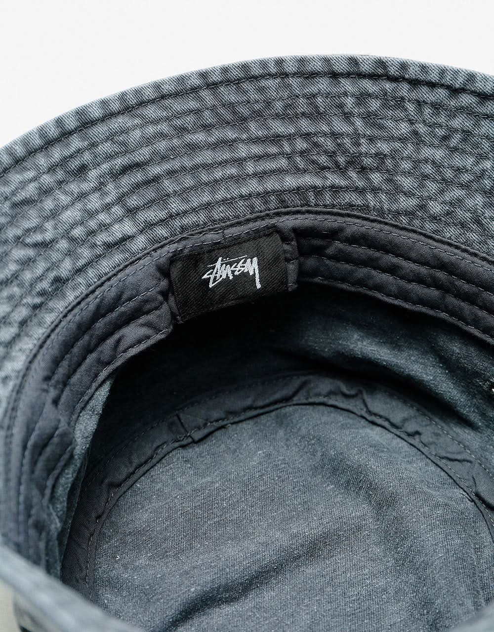 Stüssy Washed Stock Bucket Hat - Charcoal