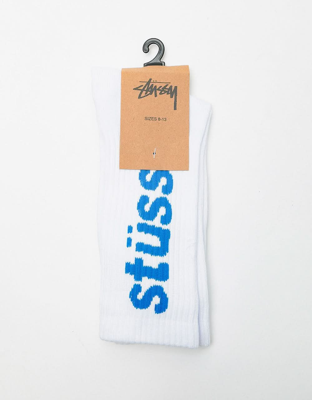 Stüssy Helvetica Jacquard Crew Socks - Sky Blue